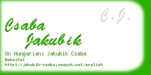 csaba jakubik business card